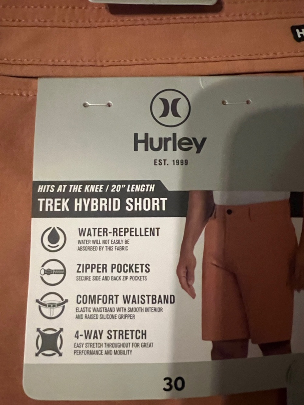 Hurley Trek Hybrid Men's Shorts - Rust Orange